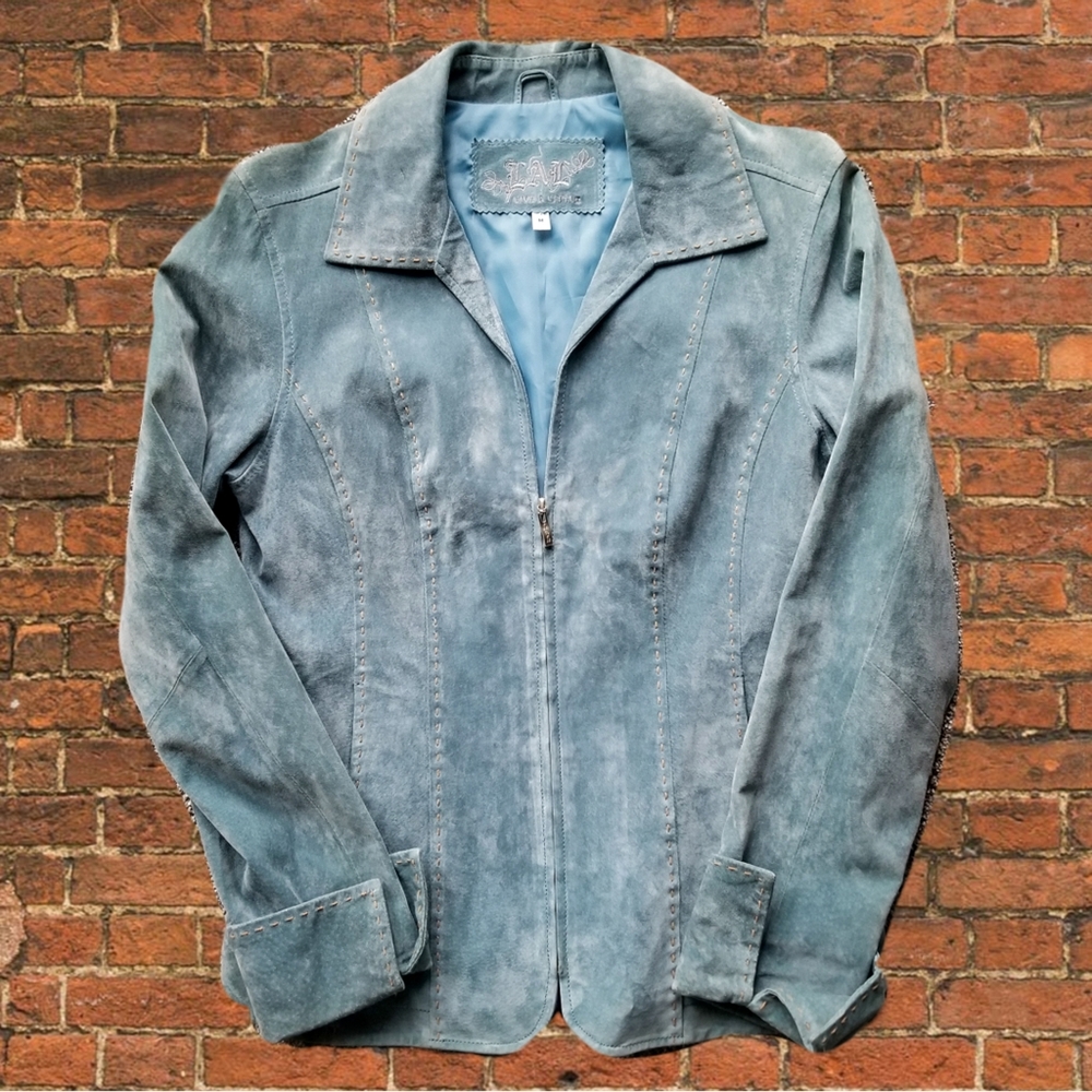 Baby blue suede jacket